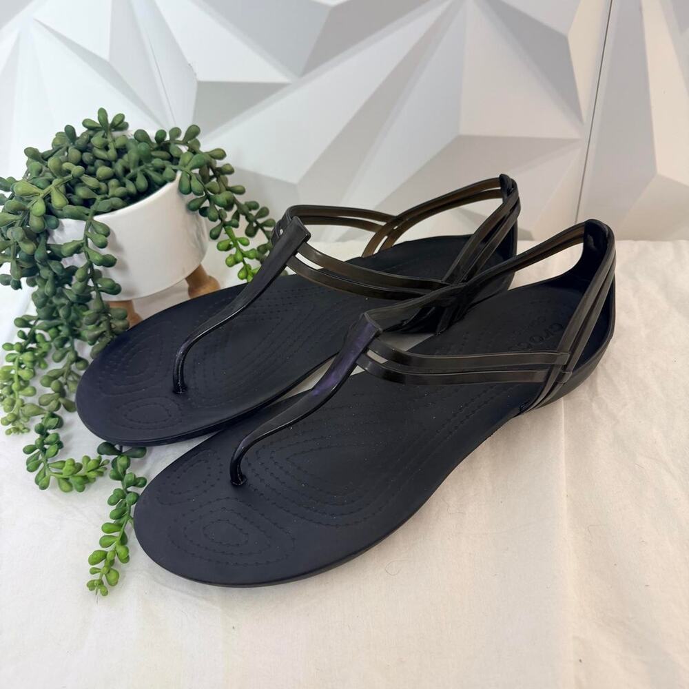 Black crocs t strap sandals crocs